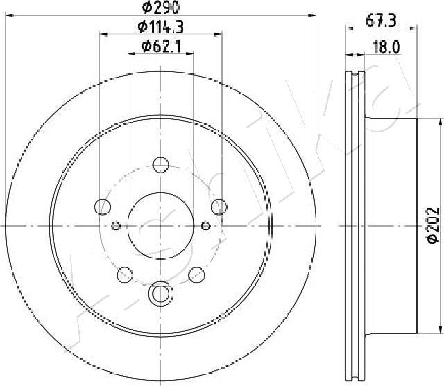 Ashika 61-02-257C - Тормозной диск autospares.lv