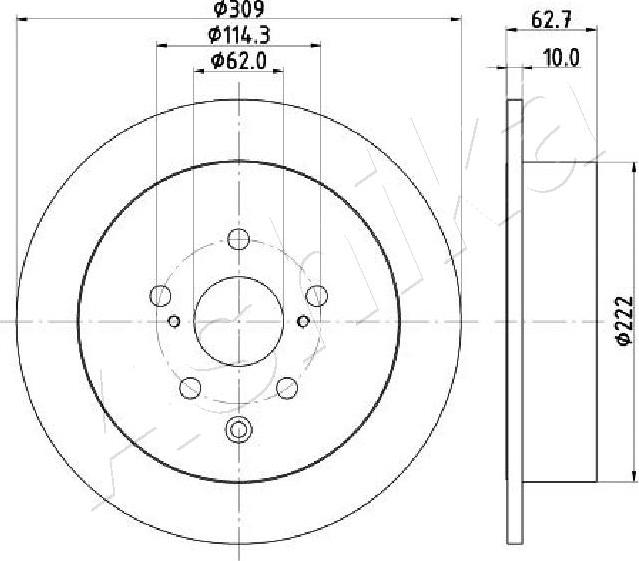 Ashika 61-02-268C - Тормозной диск autospares.lv