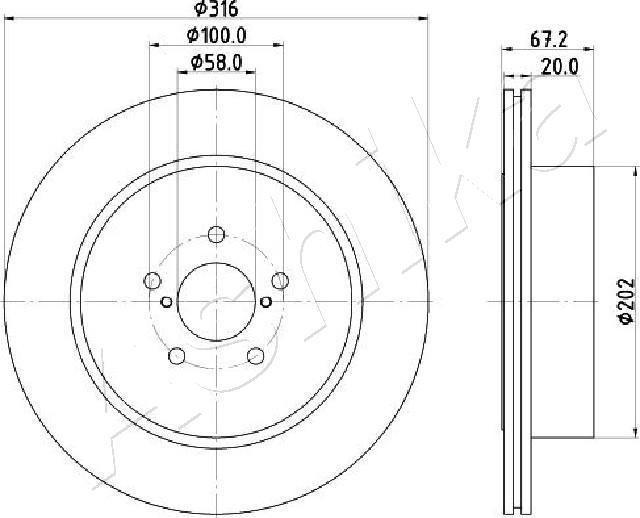 Ashika 61-07-714C - Тормозной диск autospares.lv