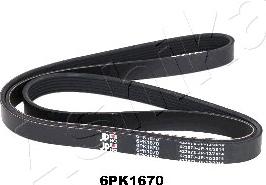 Ashika 112-6PK1670 - Поликлиновой ремень autospares.lv