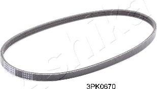 Ashika 112-3PK670 - Поликлиновой ремень autospares.lv