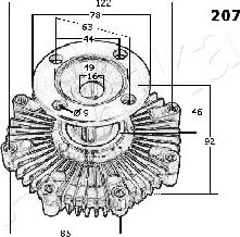 Ashika 36-02-207 - Сцепление, вентилятор радиатора autospares.lv