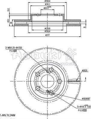 Ashuki 0990-9412 - Тормозной диск autospares.lv