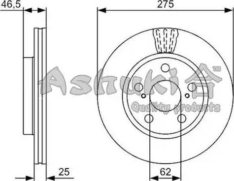 Ashuki 0990-4612 - Тормозной диск autospares.lv