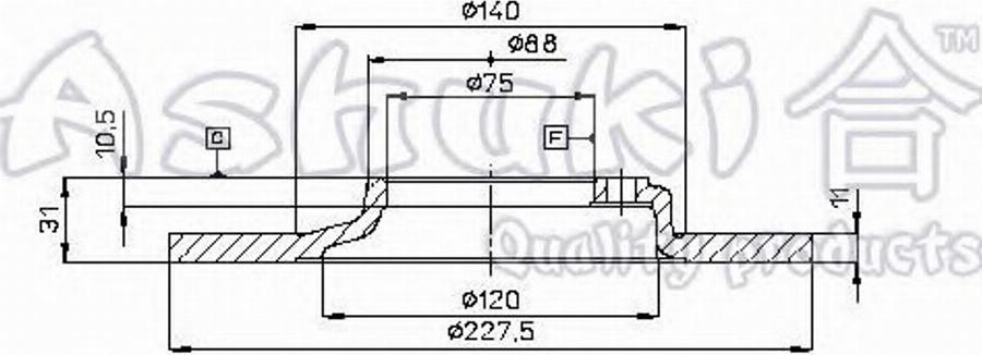 Ashuki 0990-4103 - Тормозной диск autospares.lv