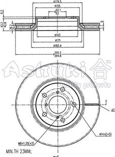 Ashuki 0990-0612 - Тормозной диск autospares.lv