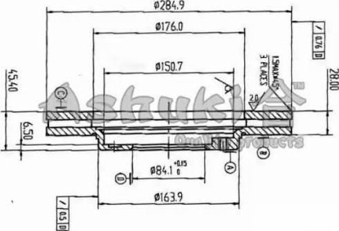 Ashuki 0990-1212 - Тормозной диск autospares.lv