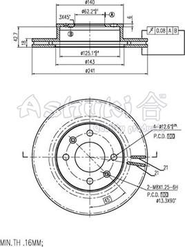 Ashuki 0990-1230 - Тормозной диск autospares.lv