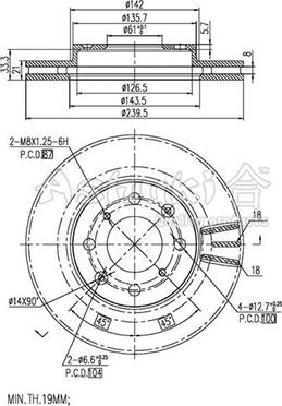 Ashuki 0990-3404 - Тормозной диск autospares.lv