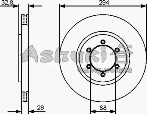 Ashuki 0990-3040 - Тормозной диск autospares.lv