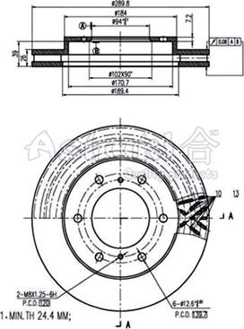 Ashuki 0990-2505 - Тормозной диск autospares.lv