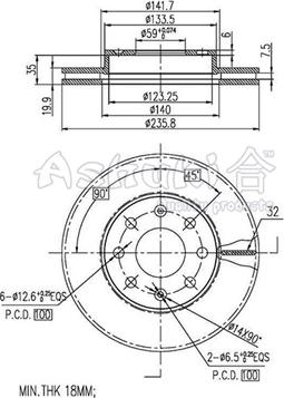 Ashuki 0990-2190 - Тормозной диск autospares.lv