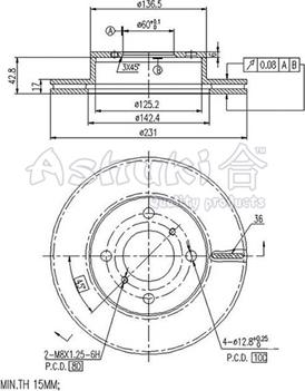 Ashuki 0990-2108 - Тормозной диск autospares.lv