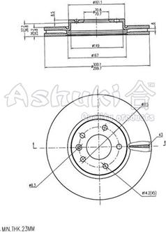 Ashuki 0990-7190 - Тормозной диск autospares.lv