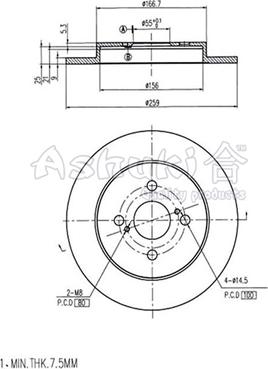 Ashuki 0993-9502 - Тормозной диск autospares.lv