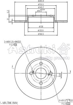 Ashuki 0993-9002 - Тормозной диск autospares.lv