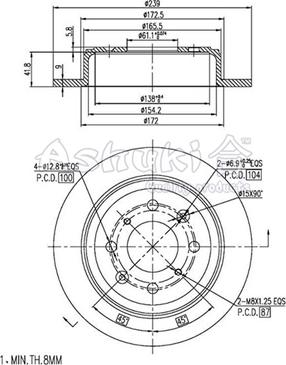 Ashuki 0993-9104 - Тормозной диск autospares.lv