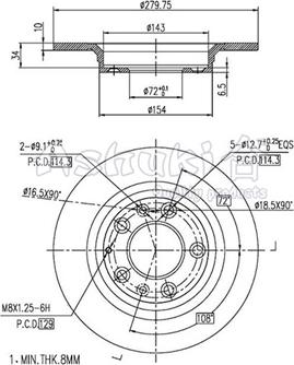 Ashuki 0993-9203 - Тормозной диск autospares.lv