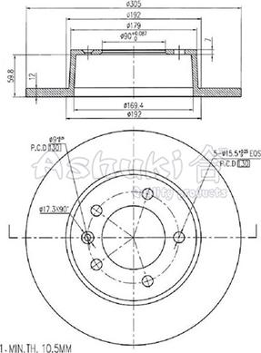 Ashuki 0993-4401 - Тормозной диск autospares.lv