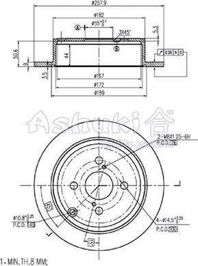 Ashuki 0993-4402 - Тормозной диск autospares.lv