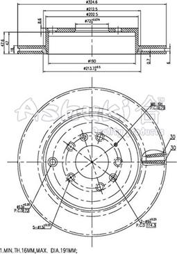 Ashuki 0993-4303 - Тормозной диск autospares.lv