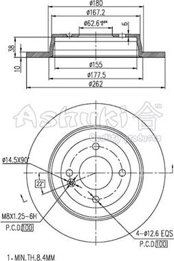 Ashuki 0993-4250 - Тормозной диск autospares.lv