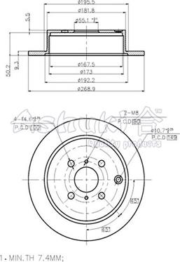 Ashuki 0993-6302 - Тормозной диск autospares.lv