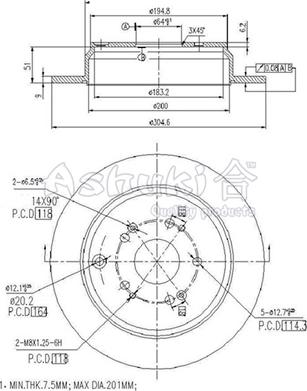 Ashuki 0993-0304 - Тормозной диск autospares.lv