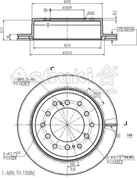 Ashuki 0993-1402 - Тормозной диск autospares.lv