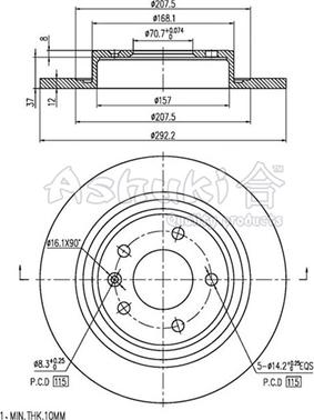 Ashuki 0993-1190 - Тормозной диск autospares.lv