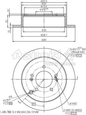 Ashuki 0993-1150 - Тормозной диск autospares.lv