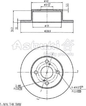 Ashuki 0993-8402 - Тормозной диск autospares.lv