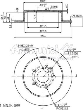 Ashuki 0993-8302 - Тормозной диск autospares.lv