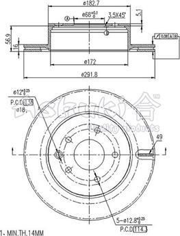 Ashuki 0993-3401 - Тормозной диск autospares.lv