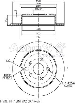 Ashuki 0993-2402 - Тормозной диск autospares.lv