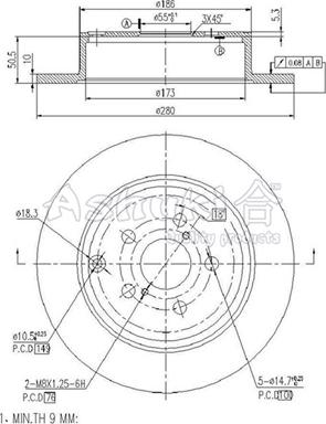 Ashuki 0993-2502 - Тормозной диск autospares.lv