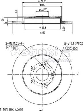 Ashuki 0993-2602 - Тормозной диск autospares.lv
