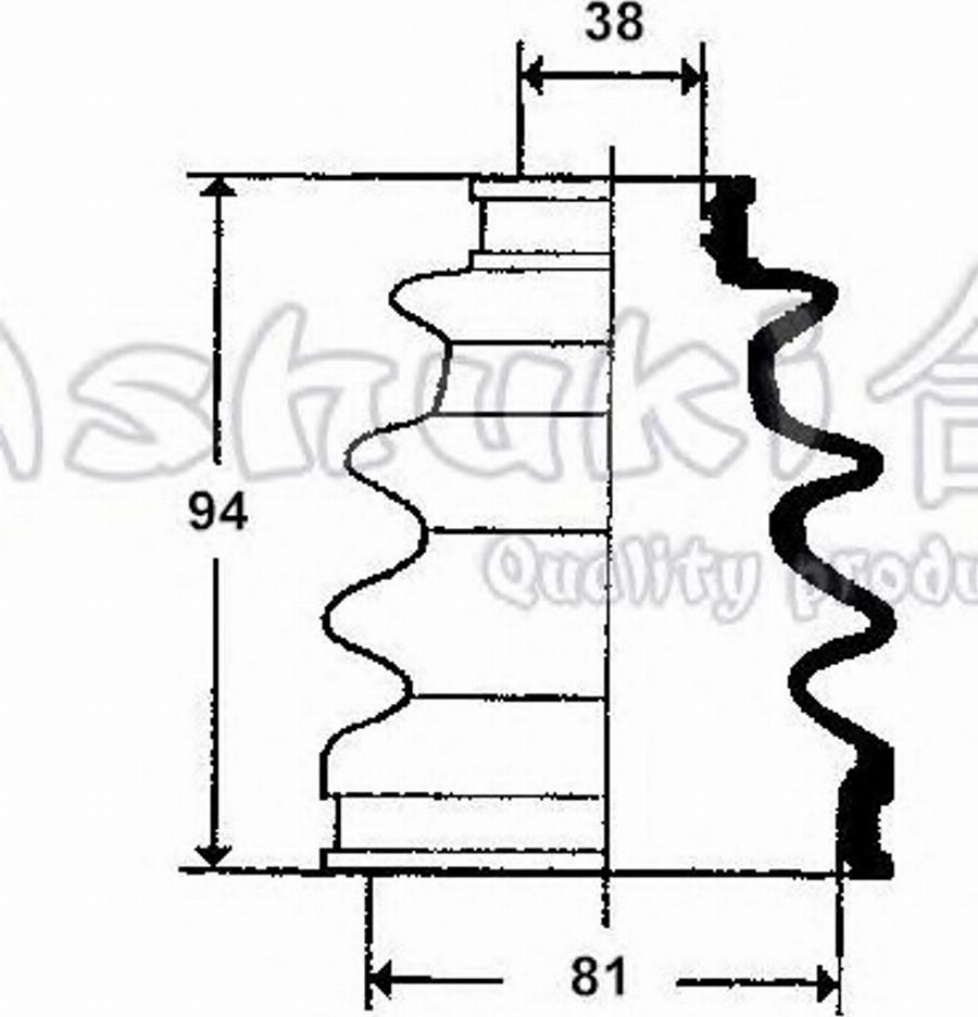 Ashuki 0858-6002 - Пыльник, приводной вал autospares.lv