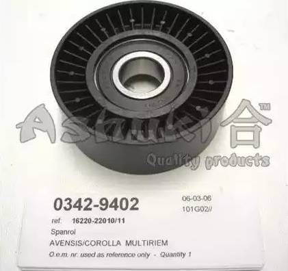 Ashuki 0342-9402 - Ролик, поликлиновый ремень autospares.lv