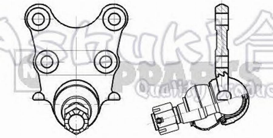 Ashuki 1458-4009 - Шаровая опора, несущий / направляющий шарнир autospares.lv