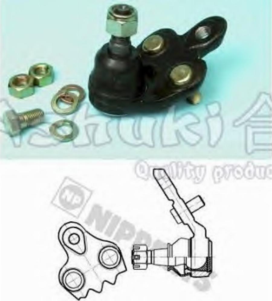 Ashuki 1461-0002 - Шаровая опора, несущий / направляющий шарнир autospares.lv