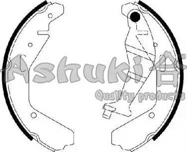 Ashuki 1050-8208 - Комплект тормозных колодок, барабанные autospares.lv