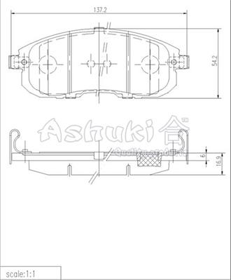 Ashuki 1080-9901 - Тормозные колодки, дисковые, комплект autospares.lv