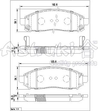 Ashuki 1080-5901 - Тормозные колодки, дисковые, комплект autospares.lv