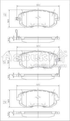 Ashuki 1080-5107 - Тормозные колодки, дисковые, комплект autospares.lv