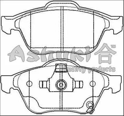 Ashuki 1080-5112 - Тормозные колодки, дисковые, комплект autospares.lv