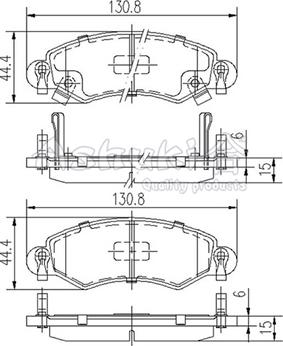 Ashuki 1080-5208 - Тормозные колодки, дисковые, комплект autospares.lv