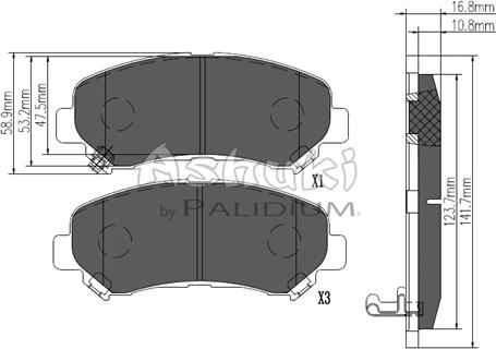 Ashuki 1080-6901 - Тормозные колодки, дисковые, комплект autospares.lv