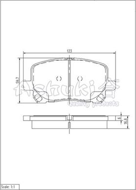 Ashuki 1080-6902 - Тормозные колодки, дисковые, комплект autospares.lv