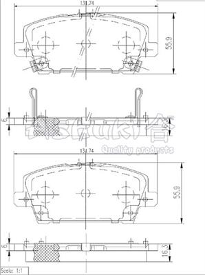 Ashuki 1080-6504 - Тормозные колодки, дисковые, комплект autospares.lv